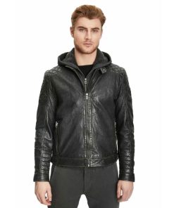 Cazadora Piel Hombre Capucha