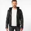 Cazadora Piel Hombre Capucha
