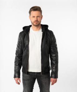 Cazadora Piel Hombre Capucha