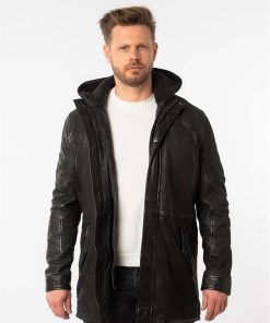 Abrigo Piel Hombre Capucha